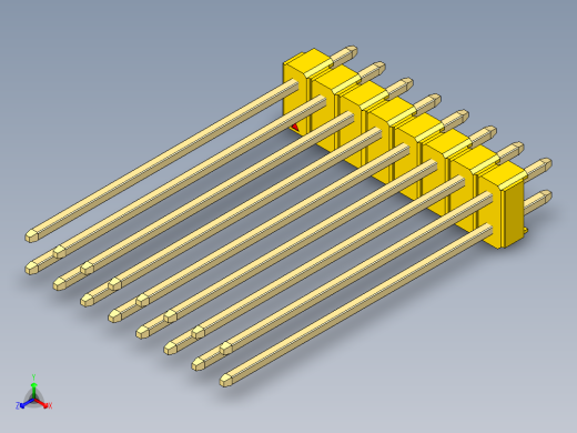 彩色公头100mil（2.54mm）系列-DS1021_yellow_2x08p_100mil_Type43_rev1.0