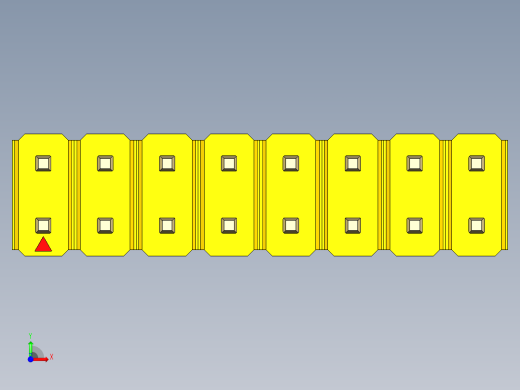 彩色公头100mil（2.54mm）系列-DS1021_yellow_2x08p_100mil_Type43_rev1.0前视缩略图