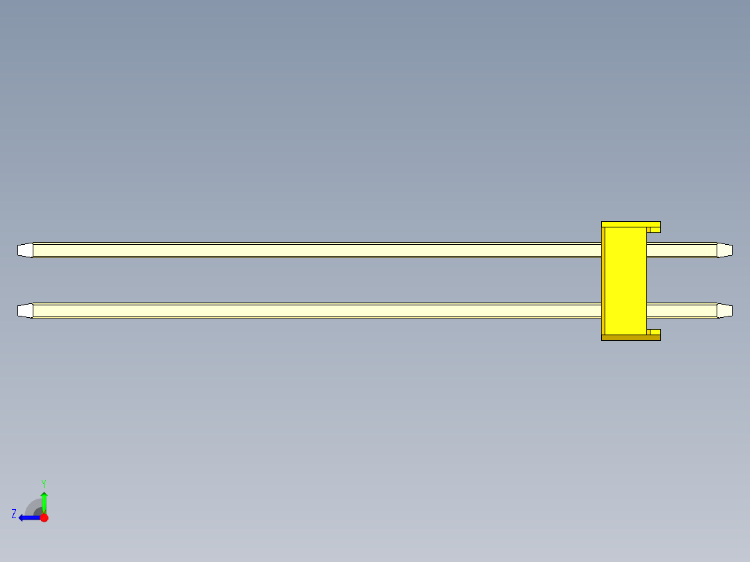彩色公头100mil（2.54mm）系列-DS1021_yellow_2x08p_100mil_Type43_rev1.0右视图