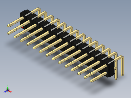 彩色公排针 100mil 2.54mm 系列-DS1022_black_2x14p_100mil_TypeD_rev1.0