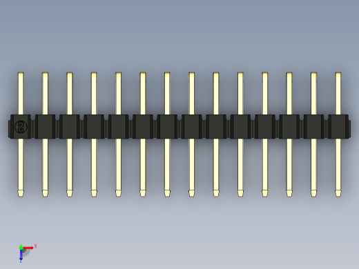 彩色公排针 100mil 2.54mm 系列-DS1022_black_2x14p_100mil_TypeD_rev1.0俯视缩略图