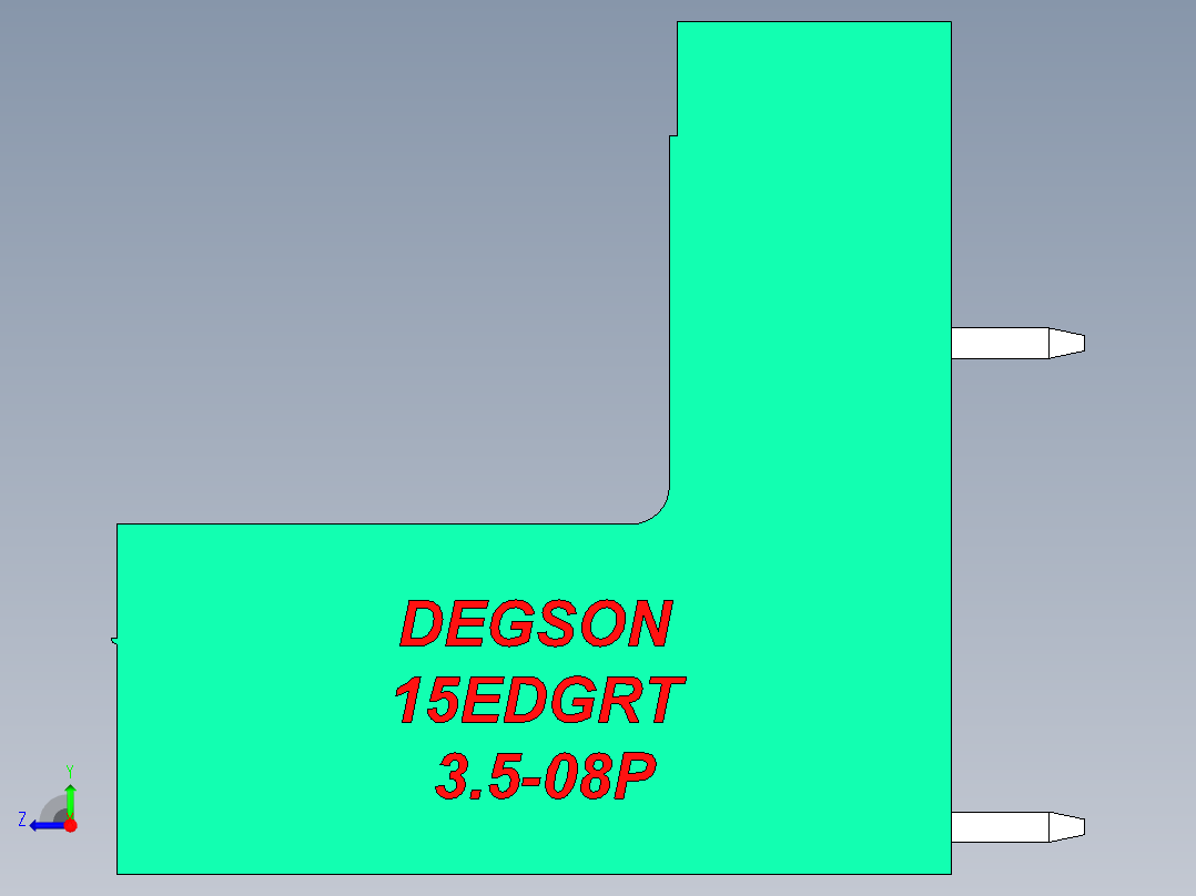 DEGSON 15EDG 系列 3.5mm 插拔式接线端子 FullPack-15EDGRT-3.5-08P-14-00AH右视图