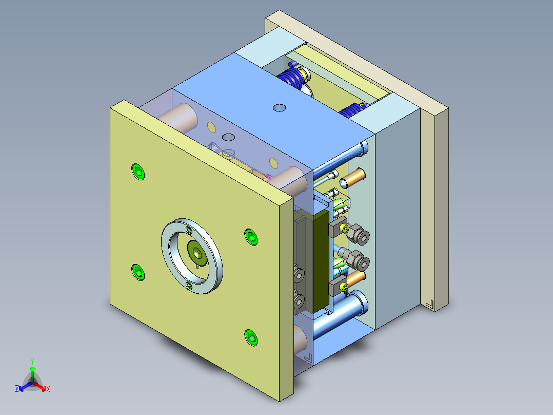 一模两腔ABS塑料支架注射模具资料含三维二维说明书