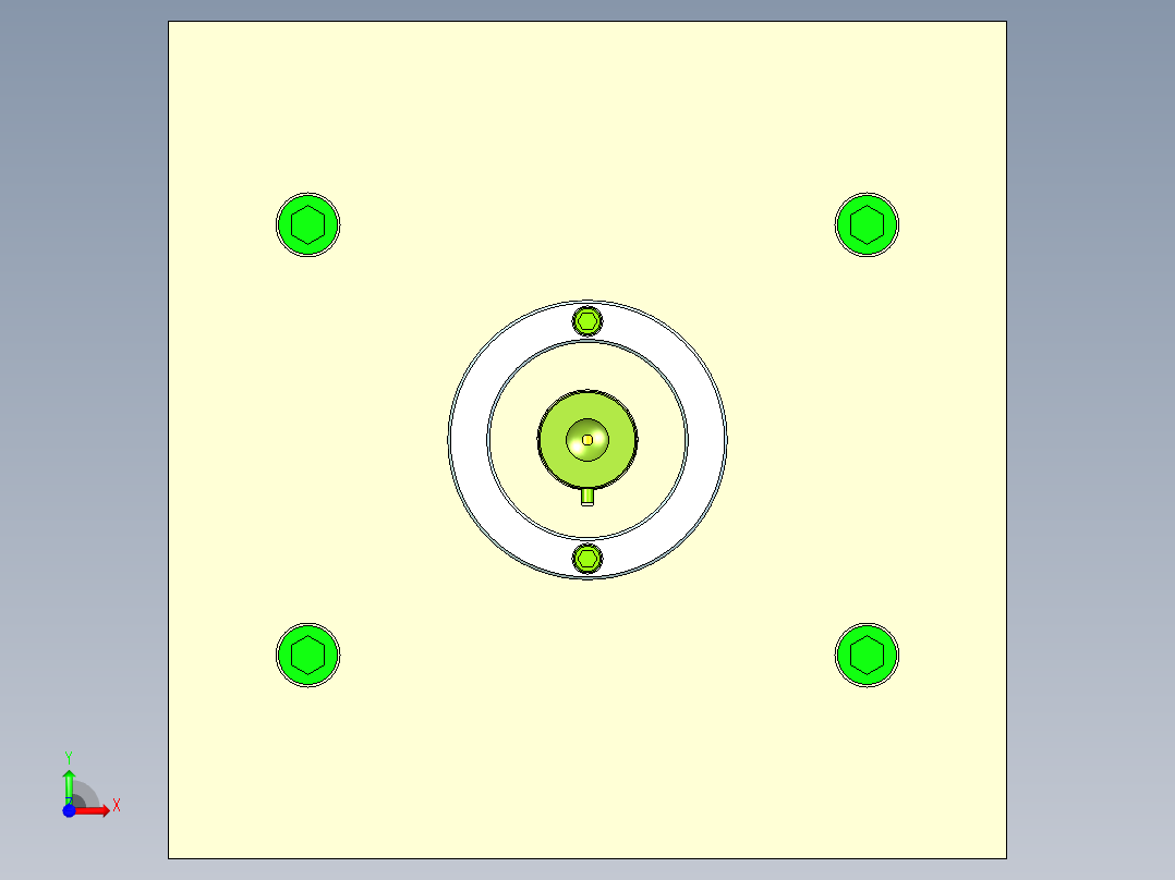 一模两腔ABS塑料支架注射模具资料含三维二维说明书前视图
