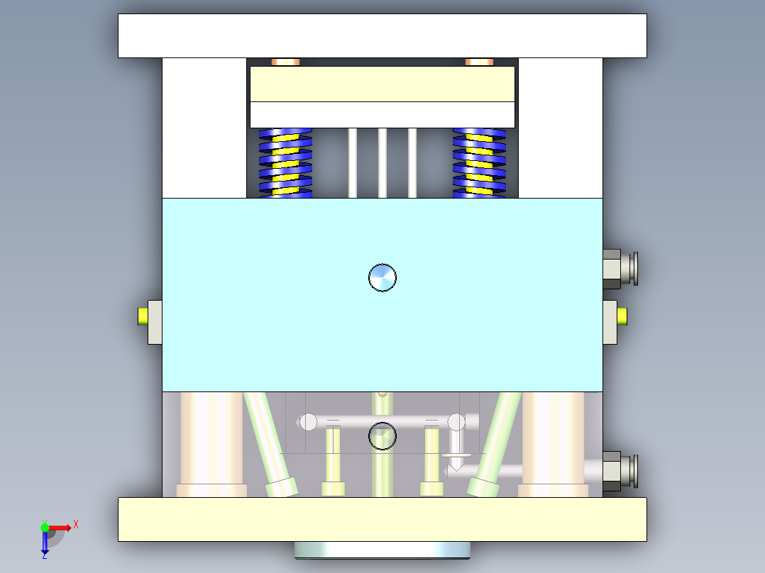 一模两腔ABS塑料支架注射模具资料含三维二维说明书俯视图