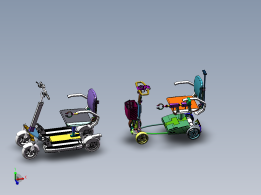 便携代步车的机构设计-三维图