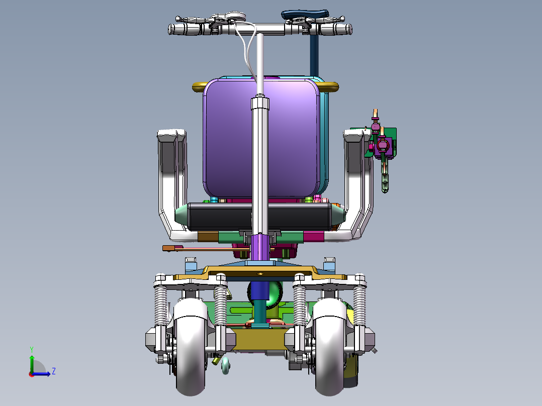 便携代步车的机构设计-三维图左视图