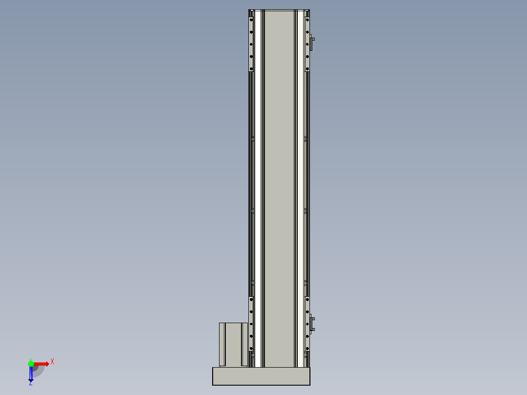 直线模组LHA170-S750-R设计图纸俯视图