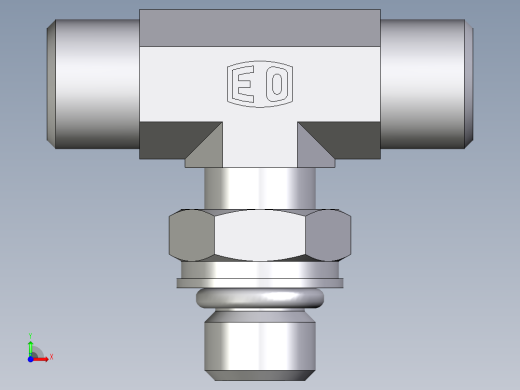 卡套式工业通用硬管接头EO_Adjustable_locknut_branch_tee_TEE08LMOROMDCF前视缩略图