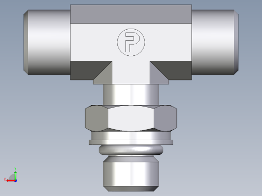 卡套式工业通用硬管接头EO_Adjustable_locknut_branch_tee_TEE08LMOROMDCF后视缩略图