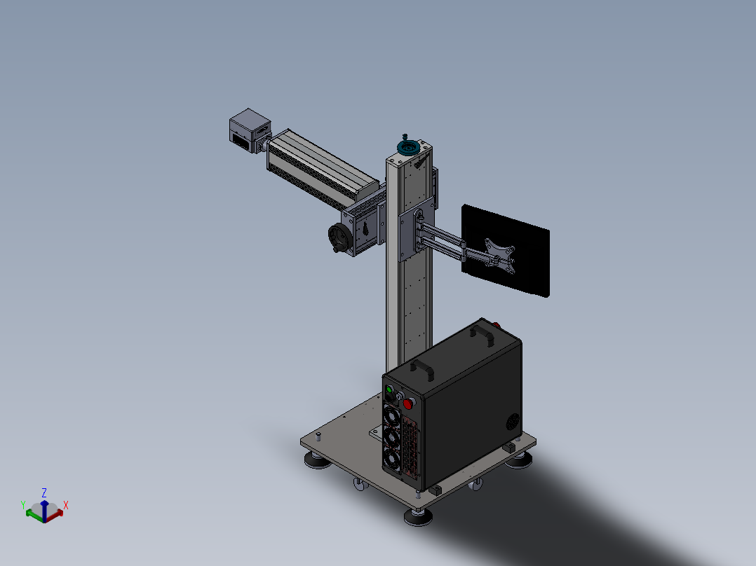 飞行光纤打标机正等轴测图