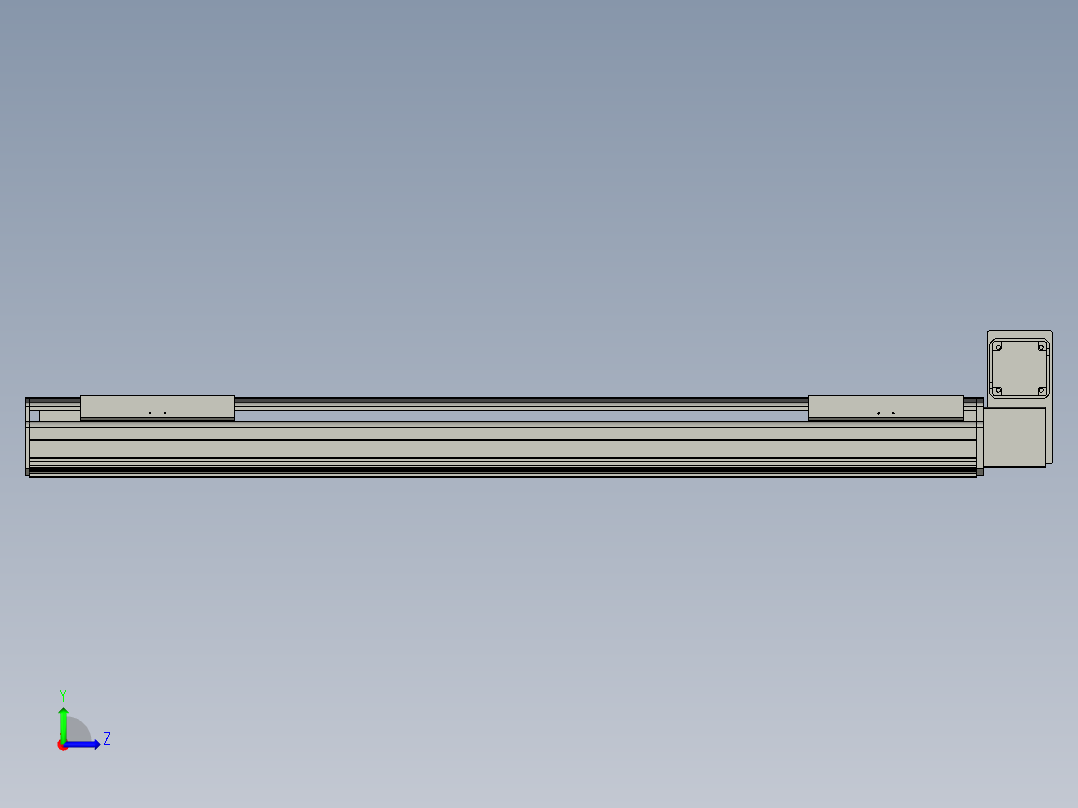直线模组LHB21-L40-S1050-RU设计图纸左视图