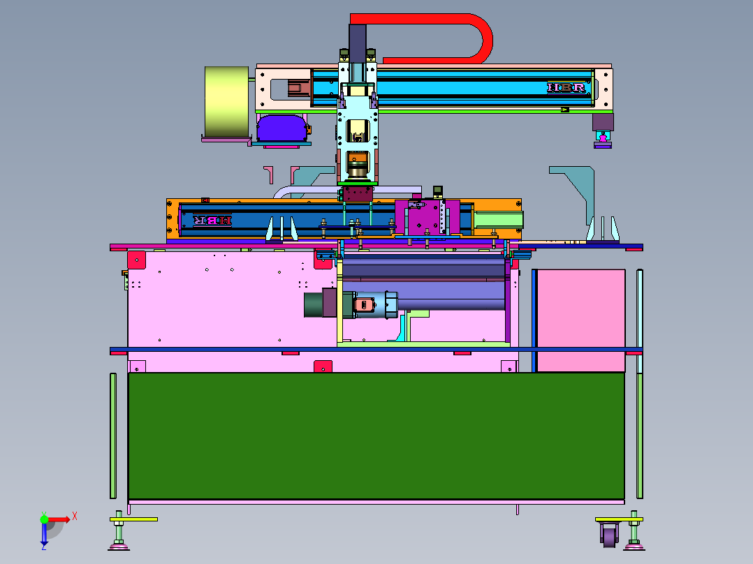 吸塑料盘通用上料装置俯视图