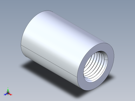 聚氯乙烯配件12-Sch80_Coupling_FPTxFPT_830-002_0.25in正等轴测缩略图