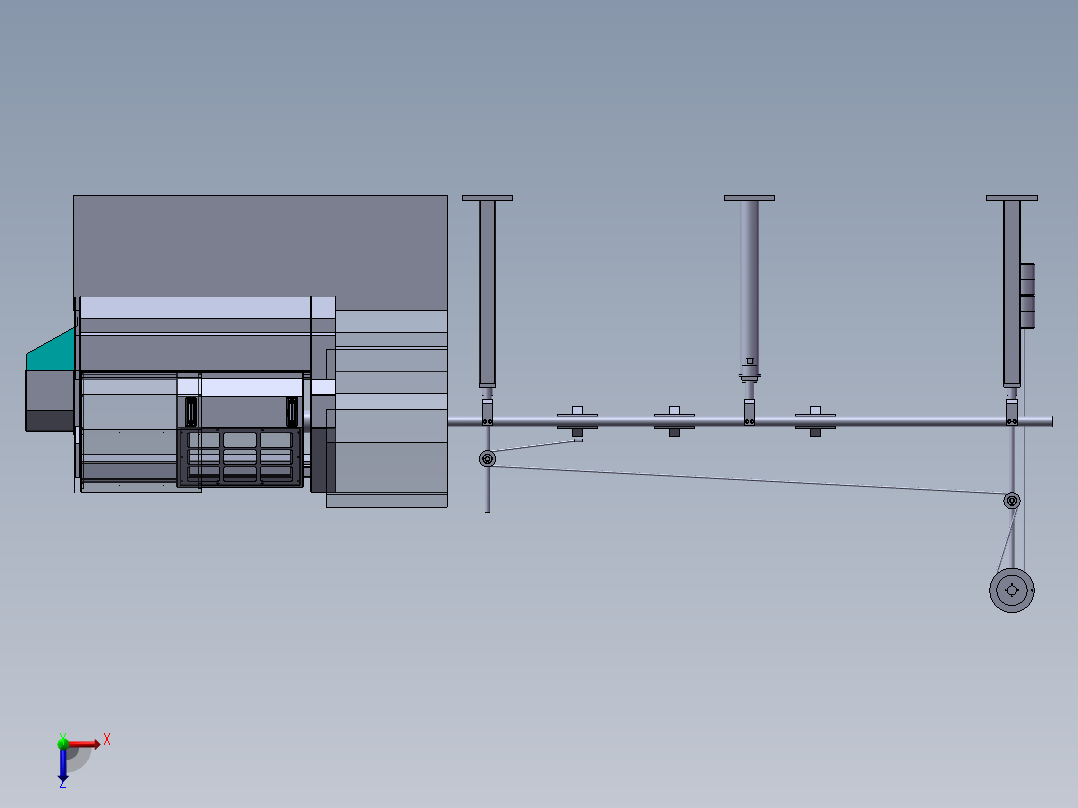 数控机械自动送料机sw20俯视图