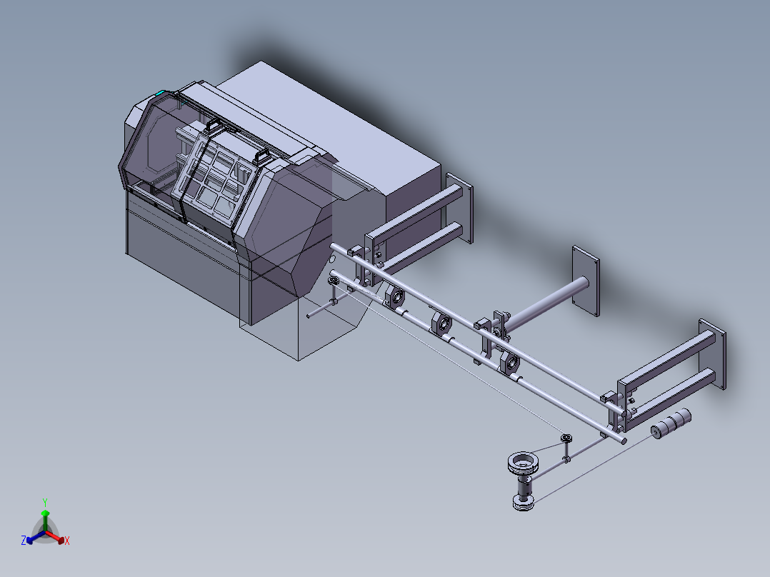 数控机械自动送料机sw20正等轴测图