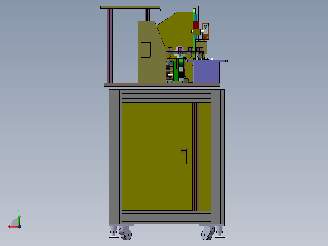 全自动电感检测包装机（sw20可编辑+工程图）后视图