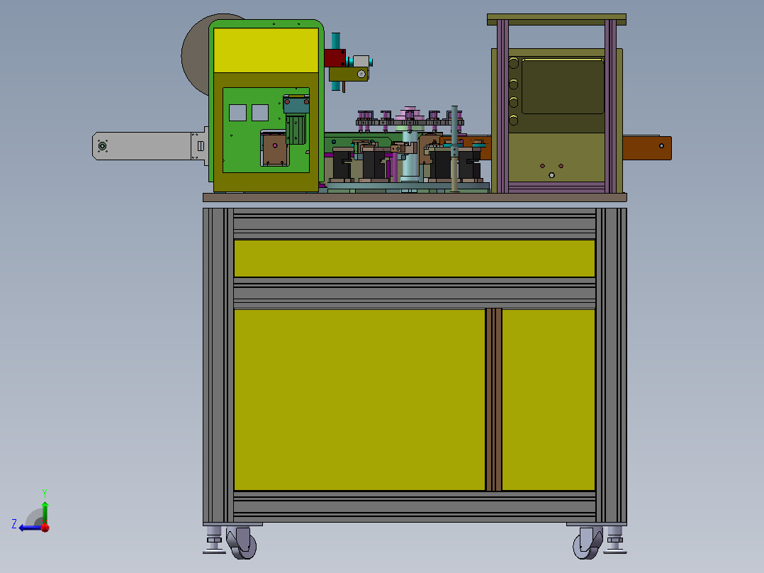 全自动电感检测包装机（sw20可编辑+工程图）右视图