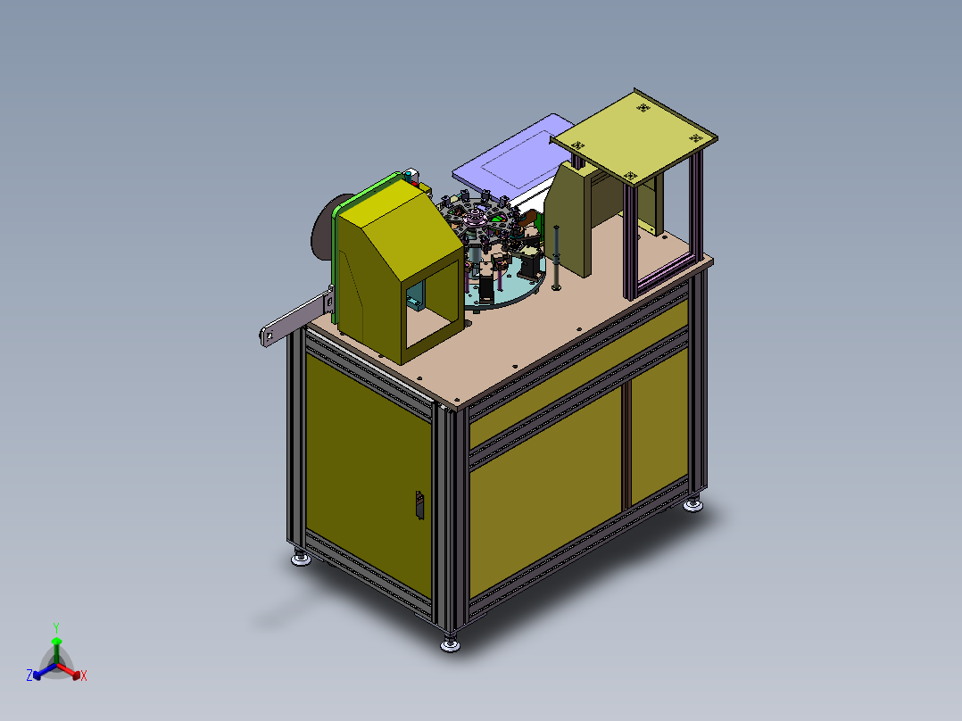 全自动电感检测包装机（sw20可编辑+工程图）正等轴测图