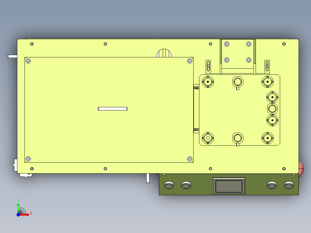 塑胶档案夹热压成型设备ProE5.0.zip前视图
