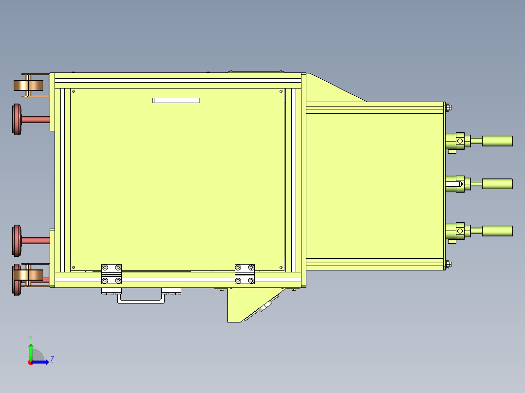 塑胶档案夹热压成型设备ProE5.0.zip左视图