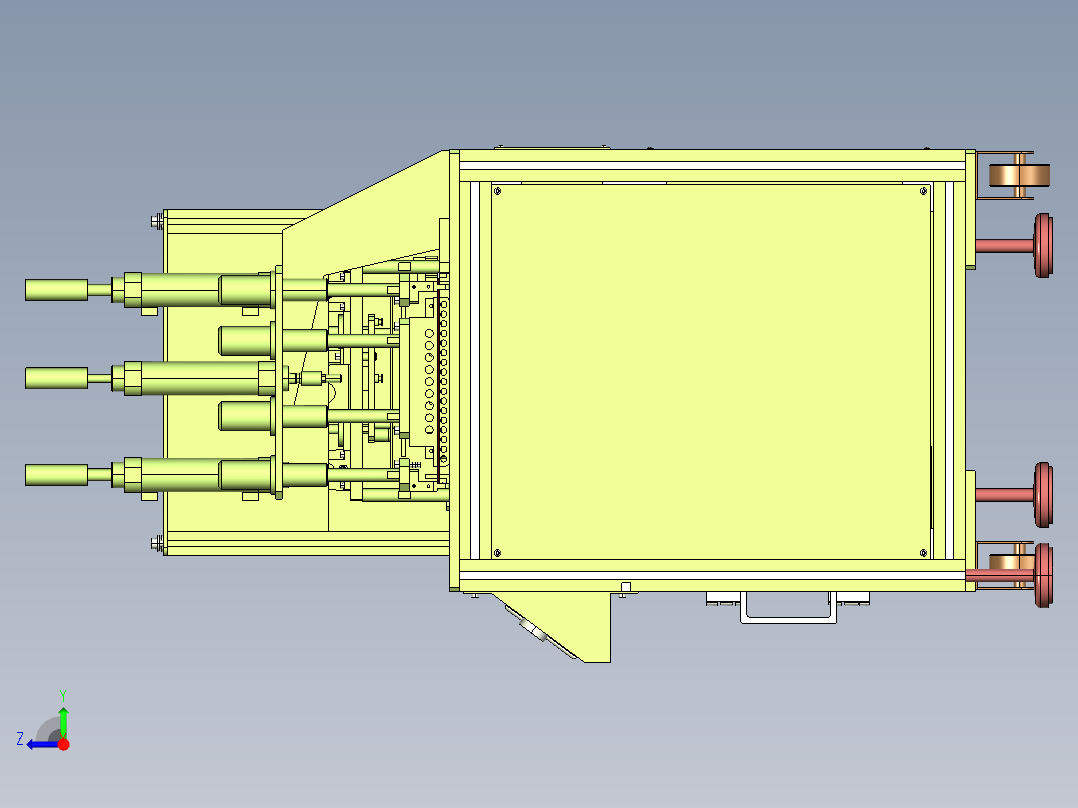塑胶档案夹热压成型设备ProE5.0.zip右视图