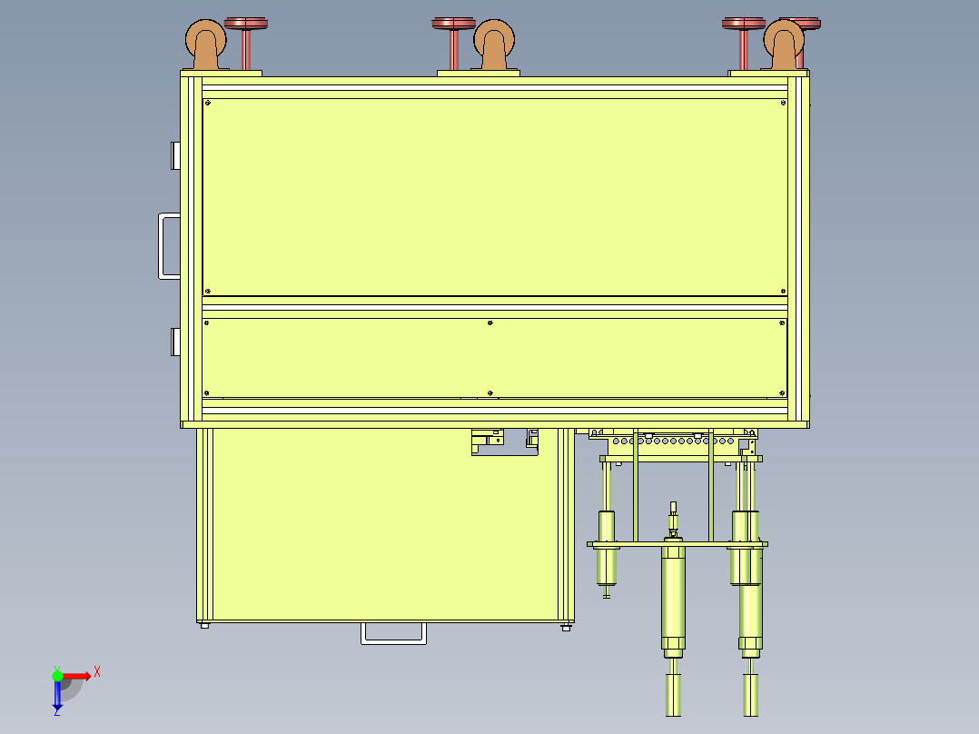 塑胶档案夹热压成型设备ProE5.0.zip俯视图