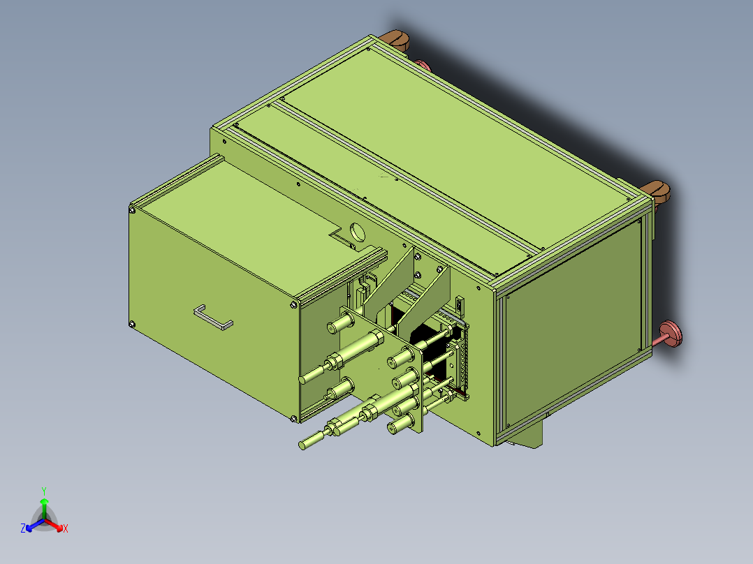 塑胶档案夹热压成型设备ProE5.0.zip正等轴测图