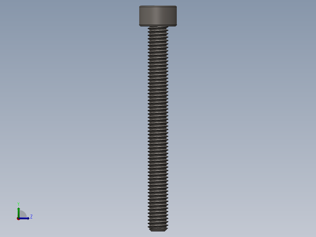 Screw_DIN_912_M3x30F_A2.SLDPRT公制内六角螺钉左视图