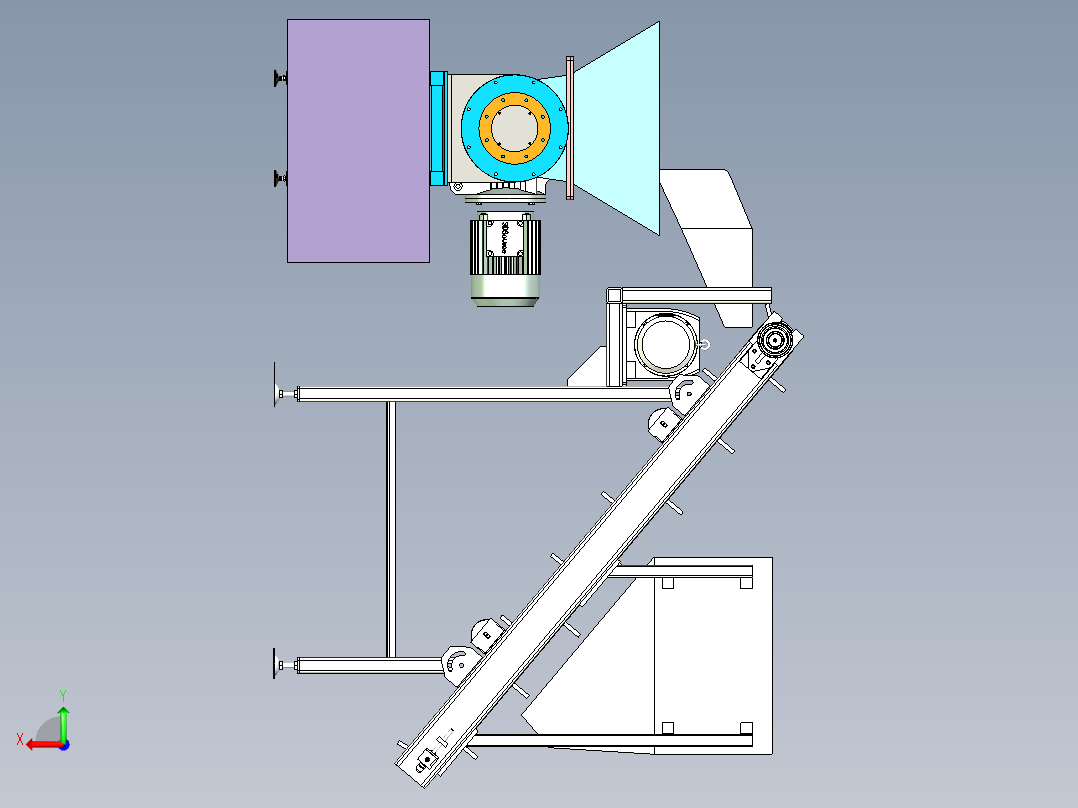 青饲料自动化搅碎工作站设计后视图