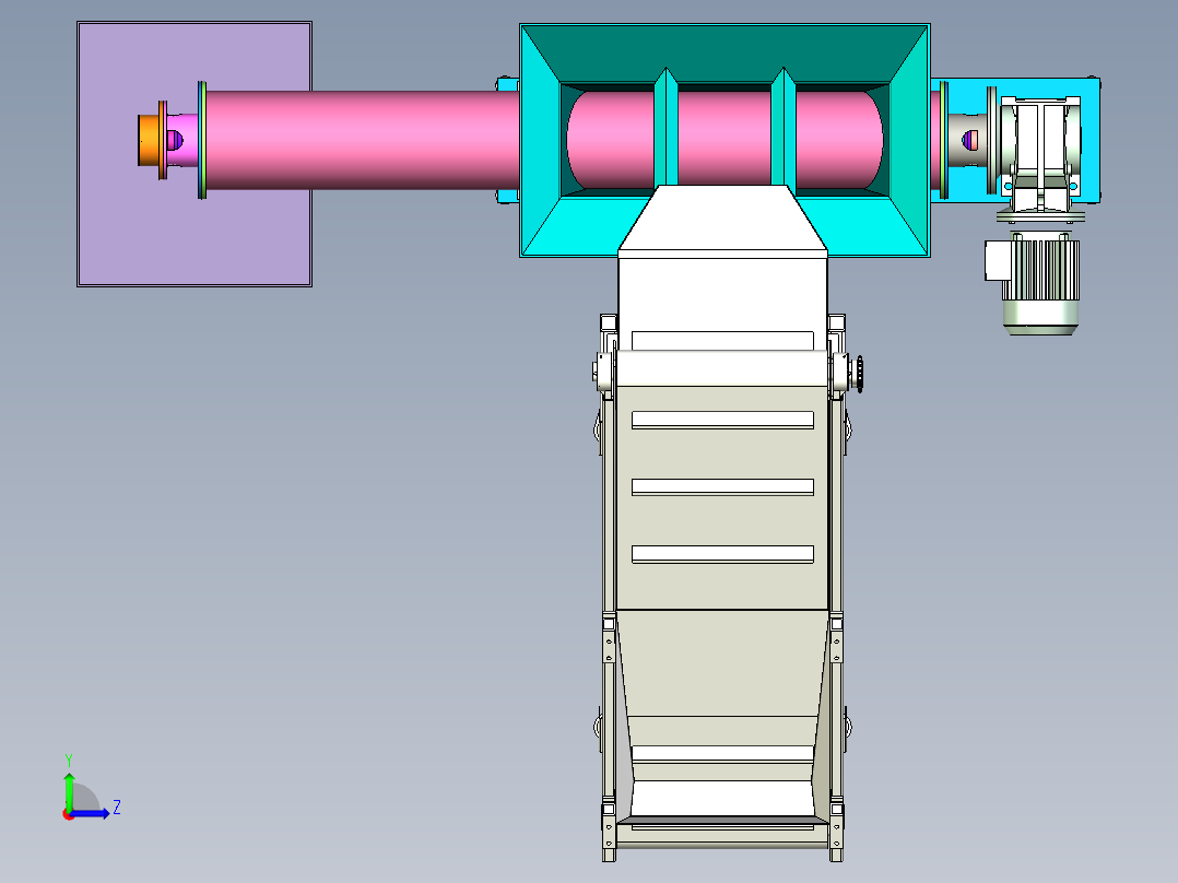 青饲料自动化搅碎工作站设计左视图
