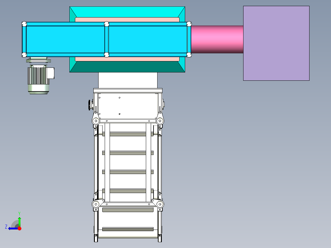 青饲料自动化搅碎工作站设计右视图