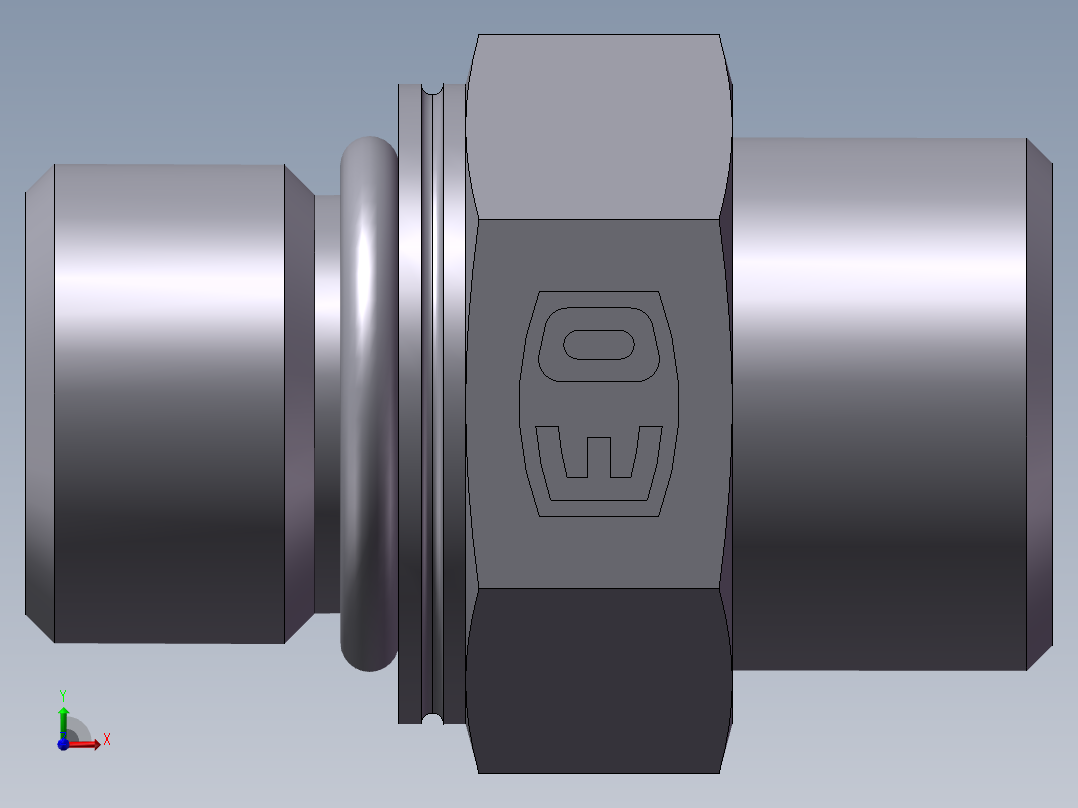 公制螺纹O圈密封、1DH-20-18前视图