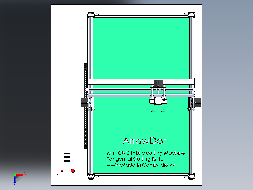 DIY雕刻机（数控裁布机）俯视图