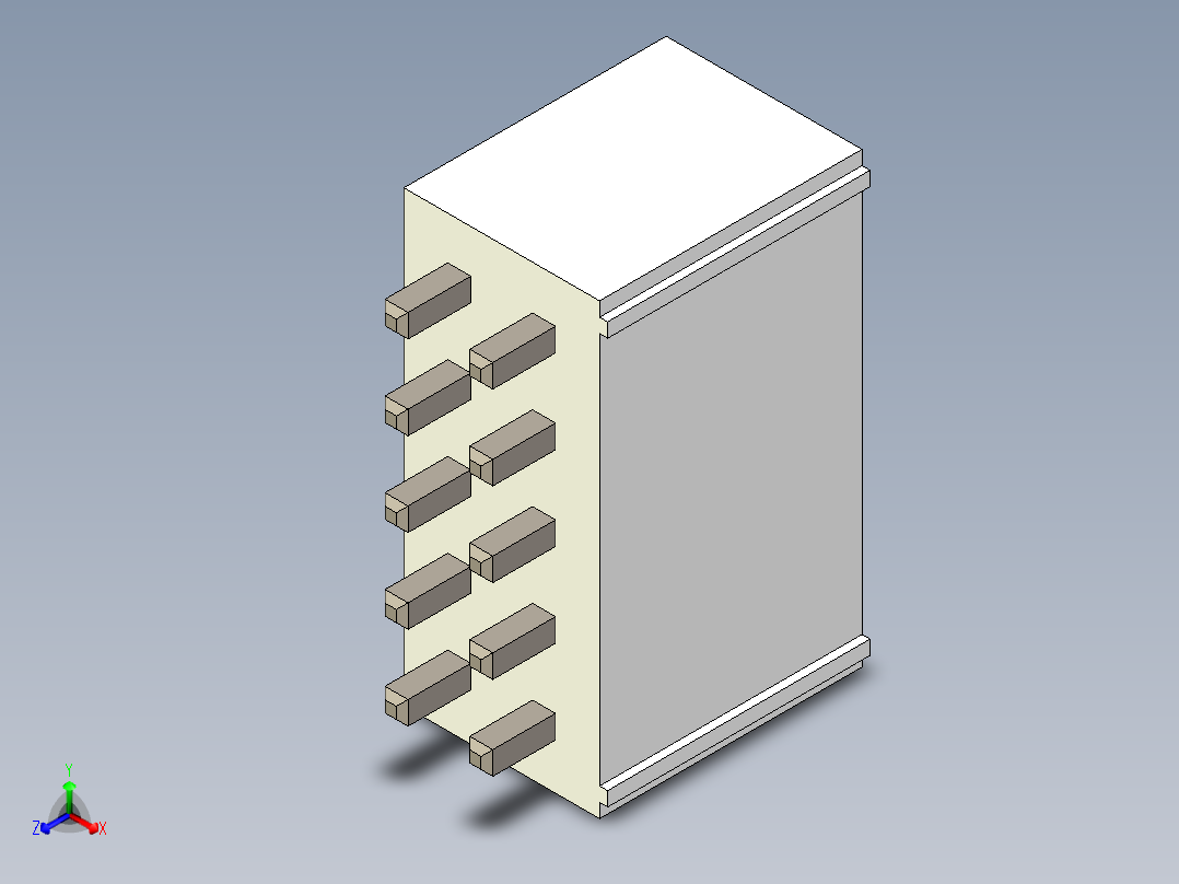 ATX 6,8P,10针公头正等轴测图