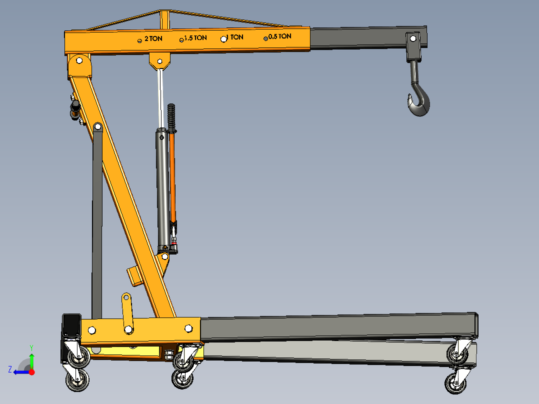 车间起重机右视图