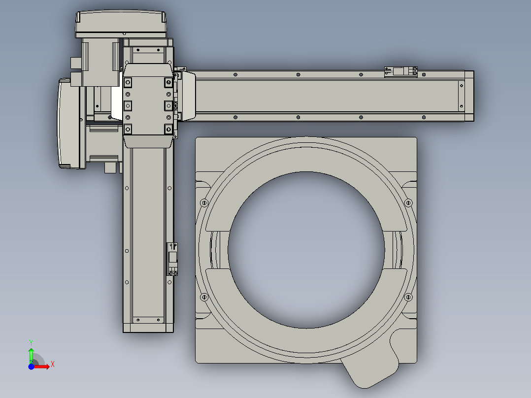 旋转定位的机构前视图