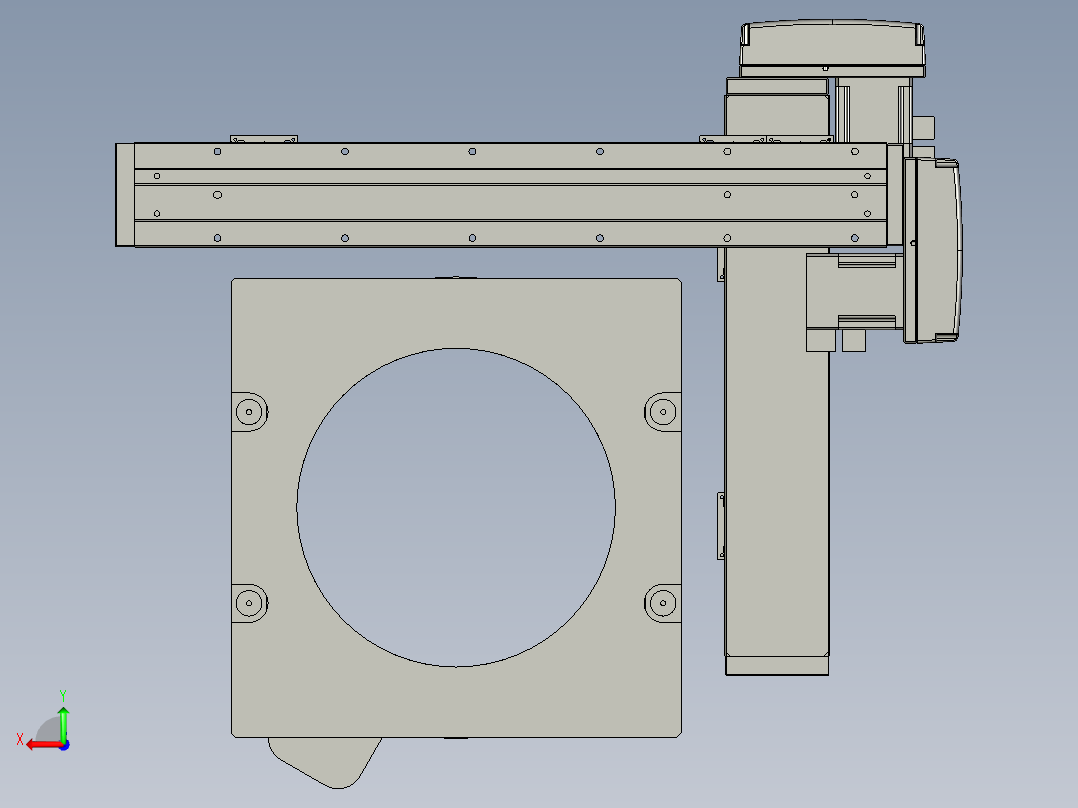 旋转定位的机构后视图