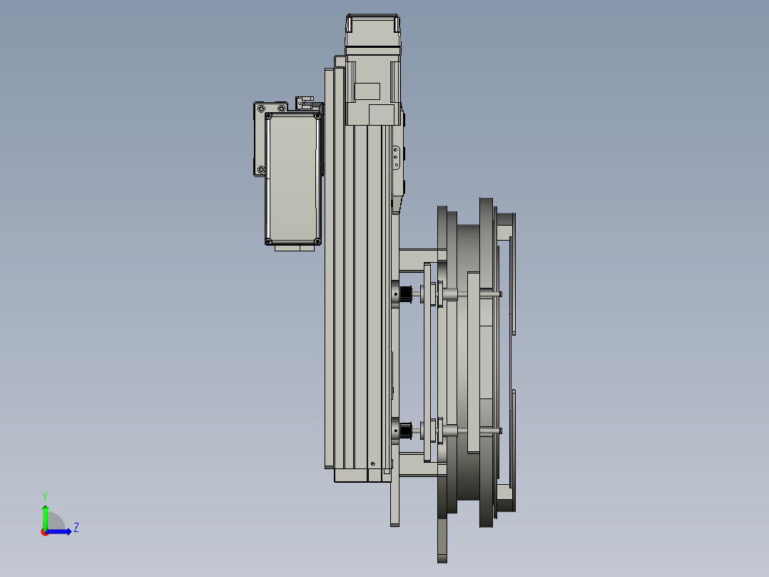 旋转定位的机构左视图