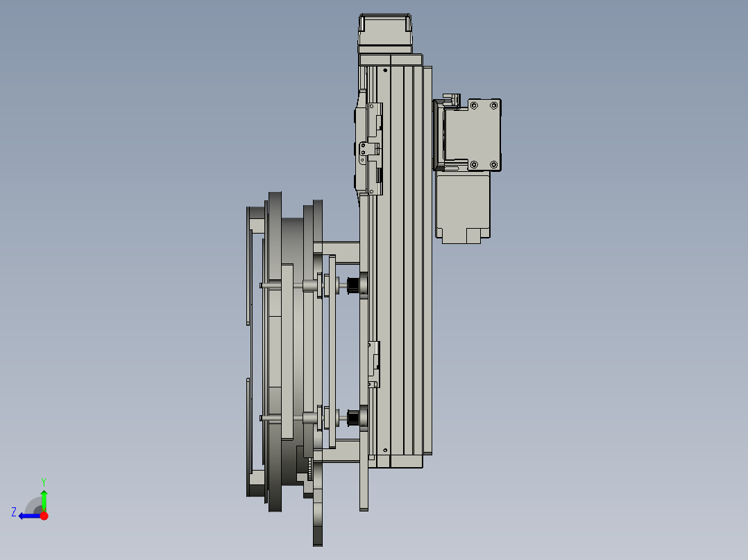 旋转定位的机构右视图