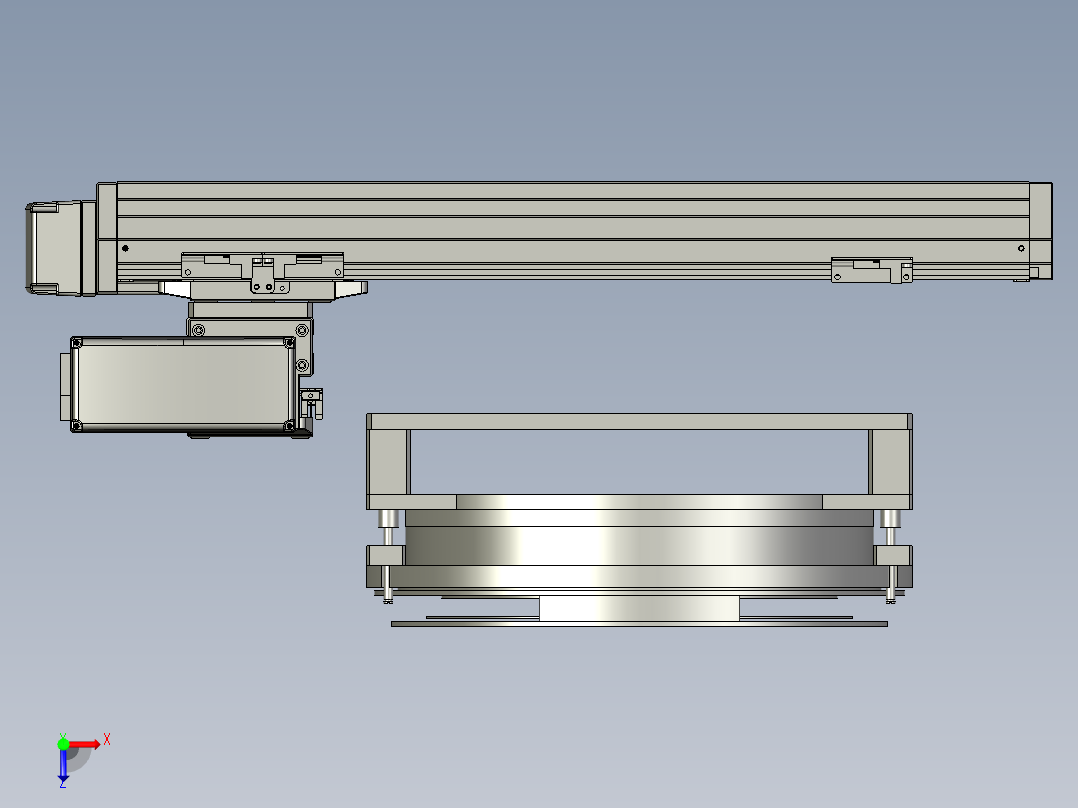 旋转定位的机构俯视图