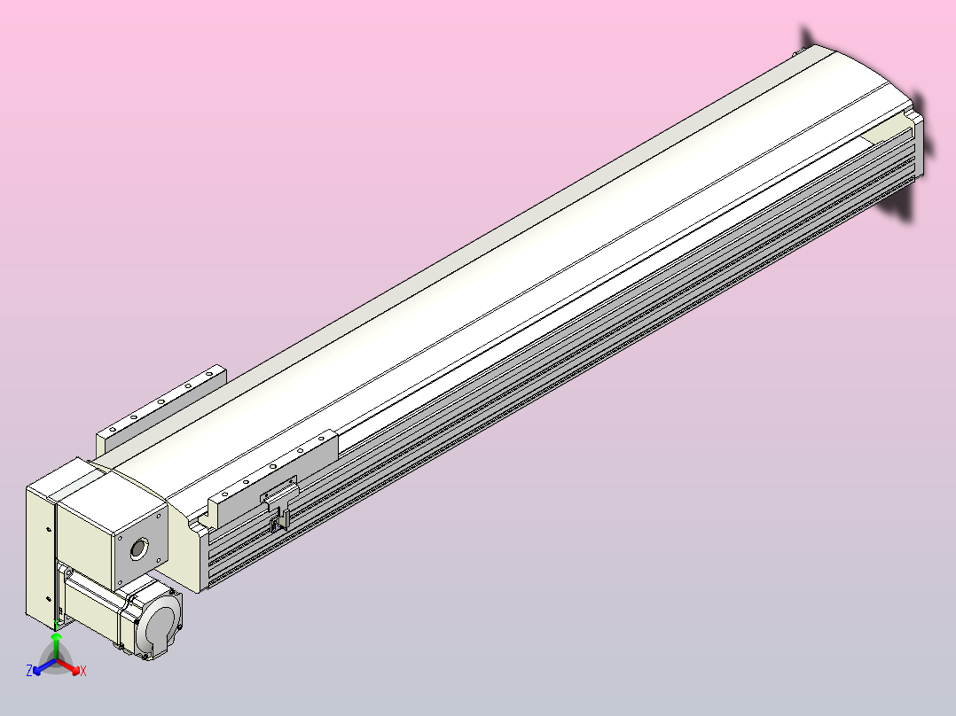 皮带直线轴半封闭可选导轨TPA-HNB-202D-140-L850-LP-Y-P75-N3主视图