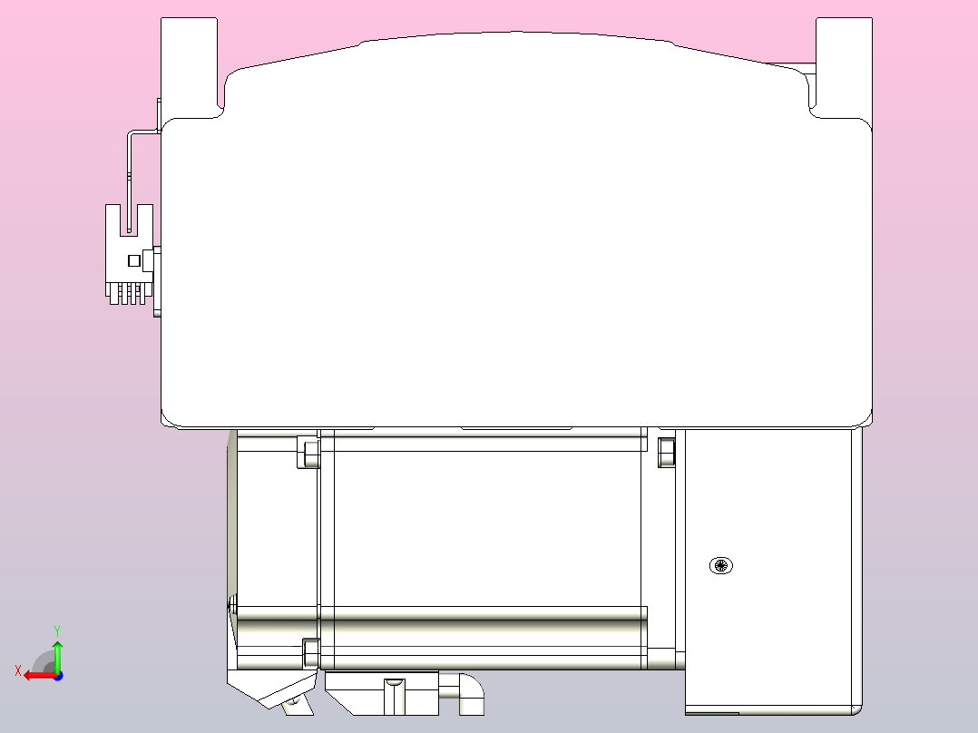 皮带直线轴半封闭可选导轨TPA-HNB-202D-140-L850-LP-Y-P75-N3后视图