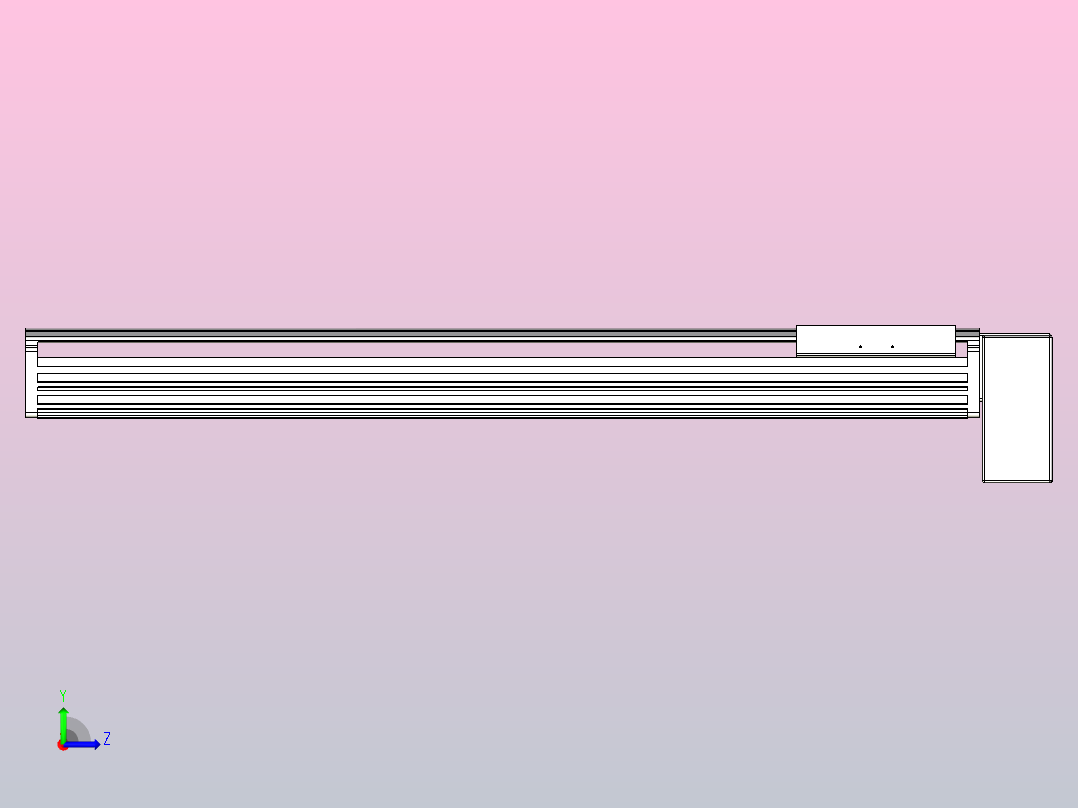 皮带直线轴半封闭可选导轨TPA-HNB-202D-140-L850-LP-Y-P75-N3左视图