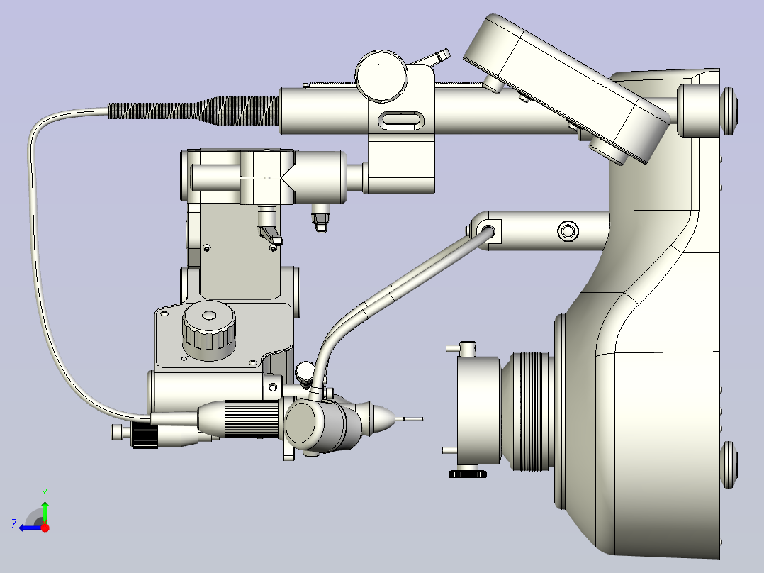牙科铣床3D模型三维建模图纸右视图