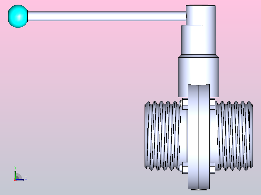 DDSX-03螺纹式手动蝶阀[DDSX-03-DN20]左视图