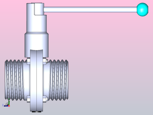DDSX-03螺纹式手动蝶阀[DDSX-03-DN20]右视缩略图