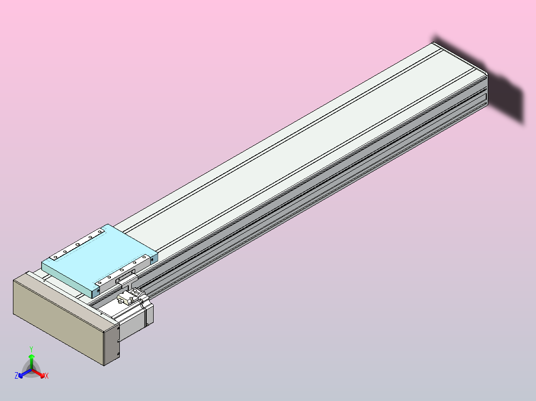滚珠丝杠直线轴带导轨全封闭TPA-HCR-175D-2510C-L1000-MR-C-P75-N3主视图