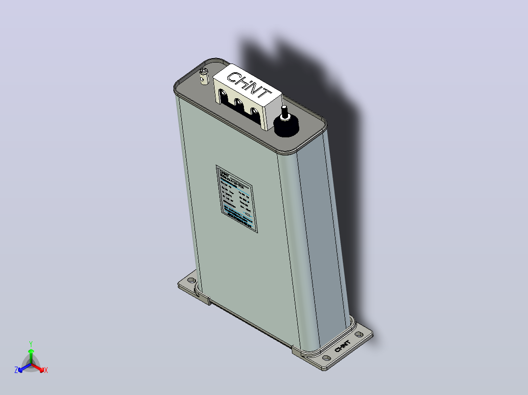 BZMJ0.4-20-3YN自愈式低电压并联电容器三维模型202202主视图