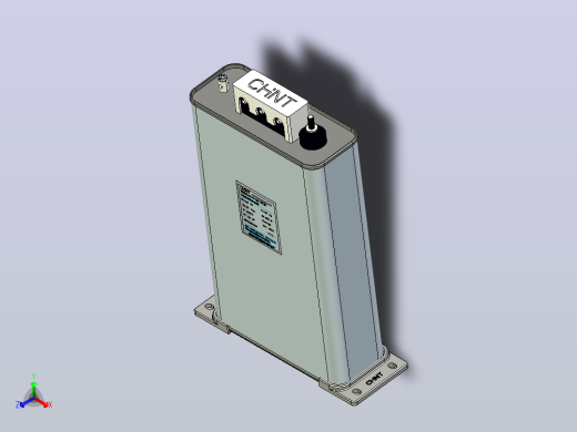BZMJ0.4-20-3YN自愈式低电压并联电容器三维模型202202